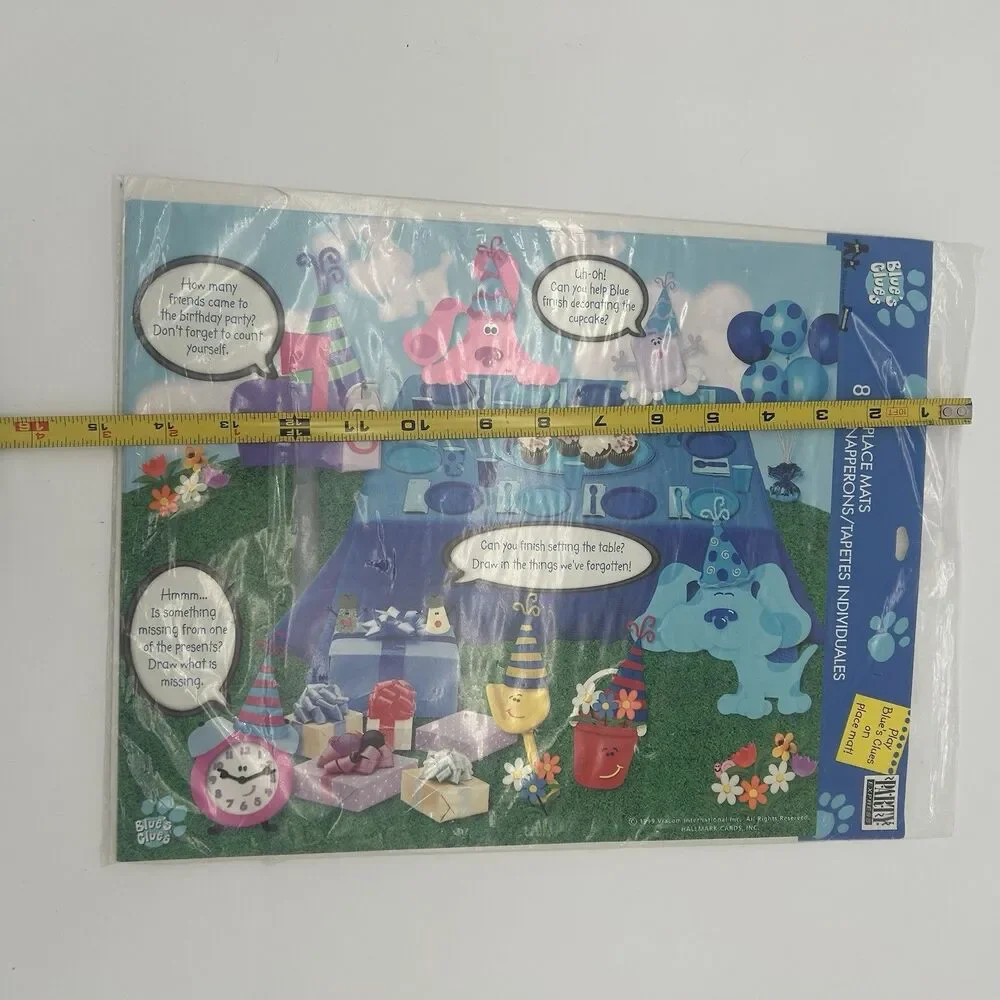 NIP Blues Clues Part Paper Activity  Placemats Set Of 8 Vintage 1999